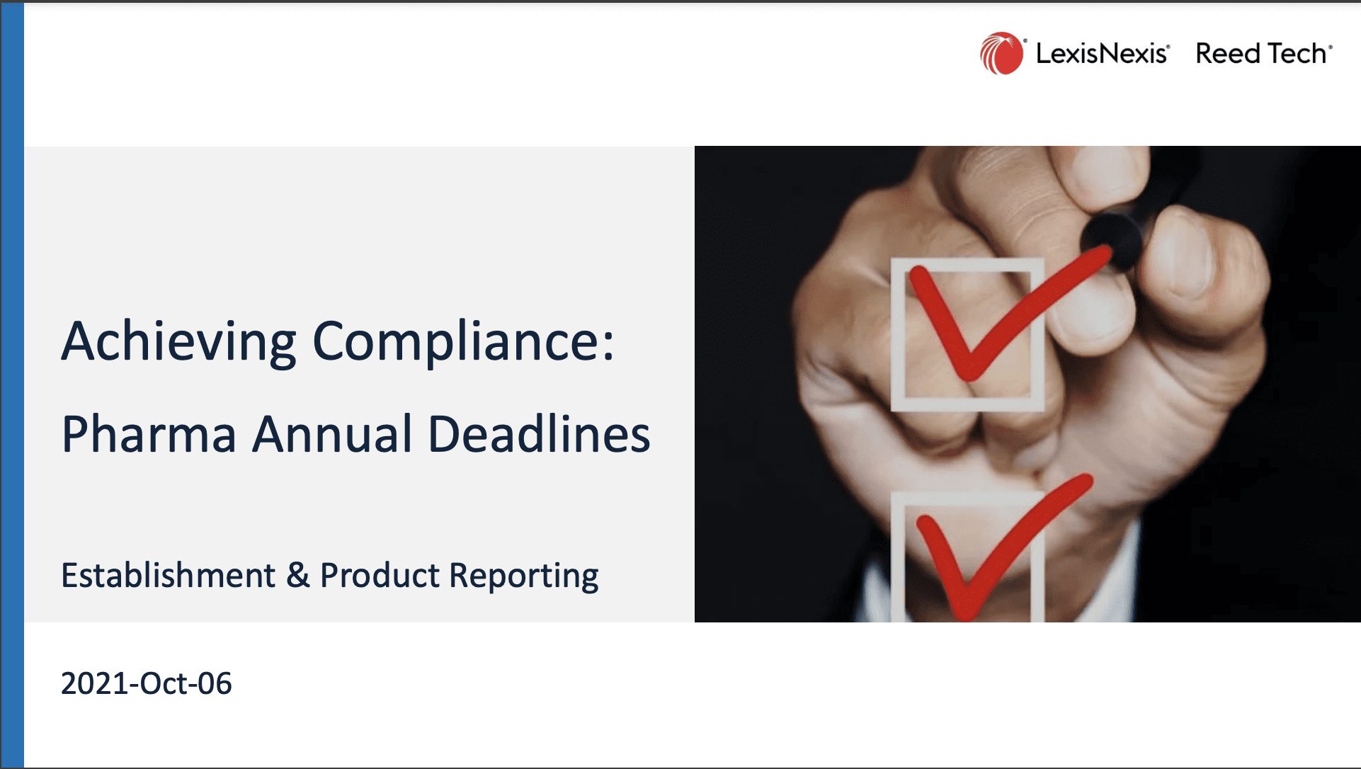 annual compliance pharma annual deadlines